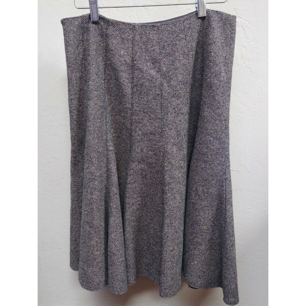 MICHAEL Michael Kors Tweed Flare Skirt Sz 4 Gray Wool Lined Career Work Side Zip